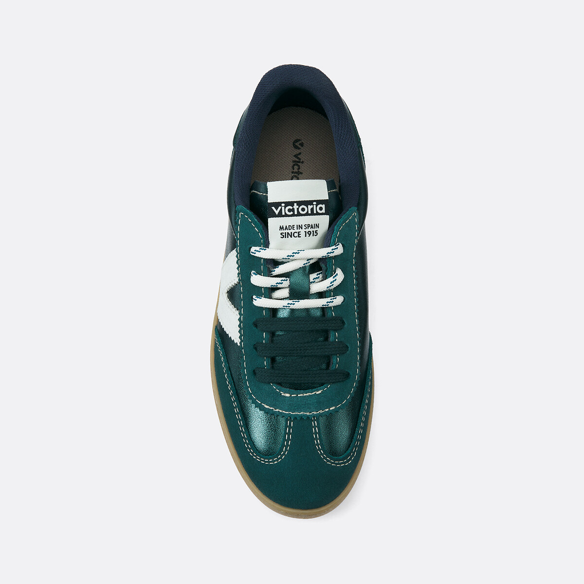 Berlin Metal Leather Trainers green, VICTORIA