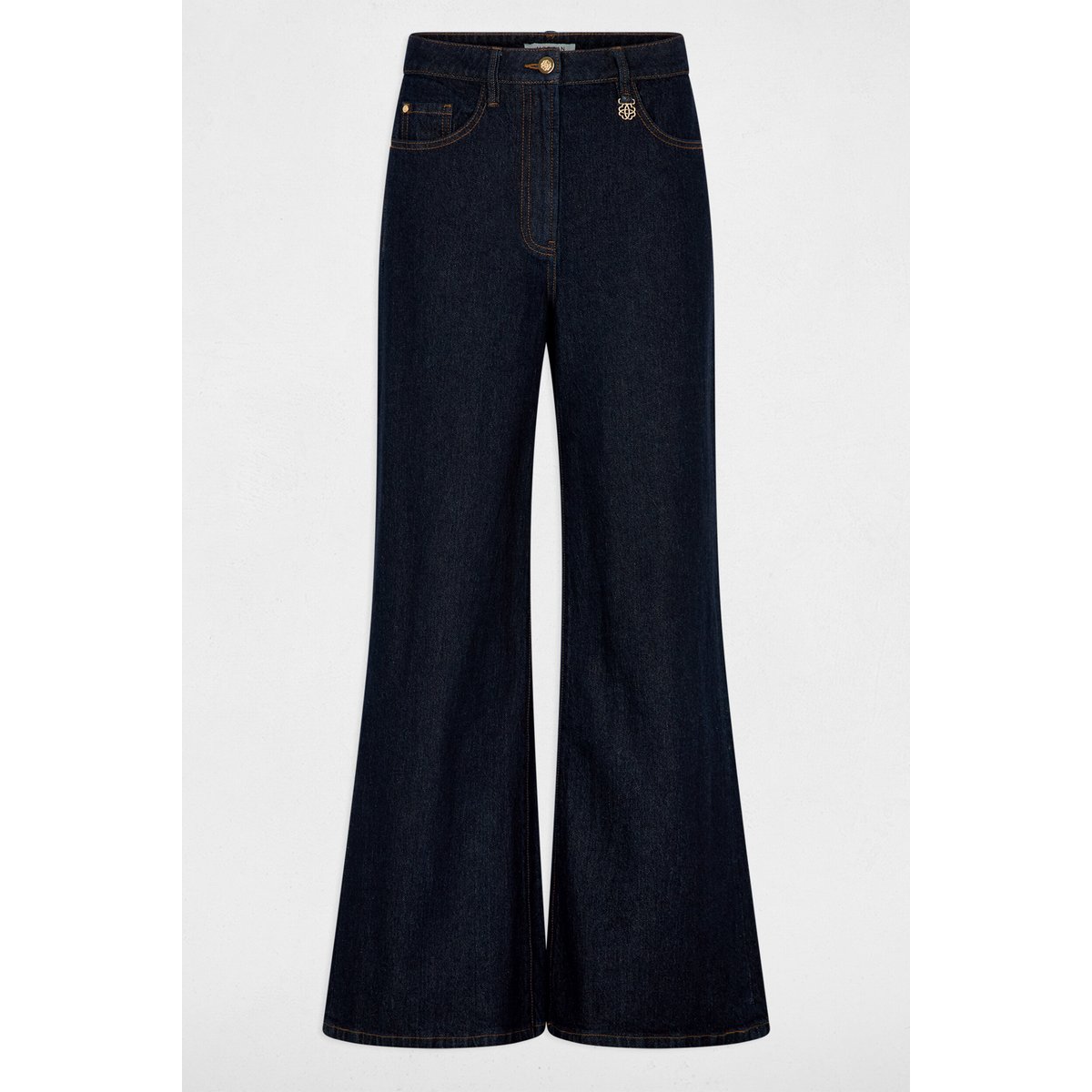 Jean large taille haute bleu, MORGAN