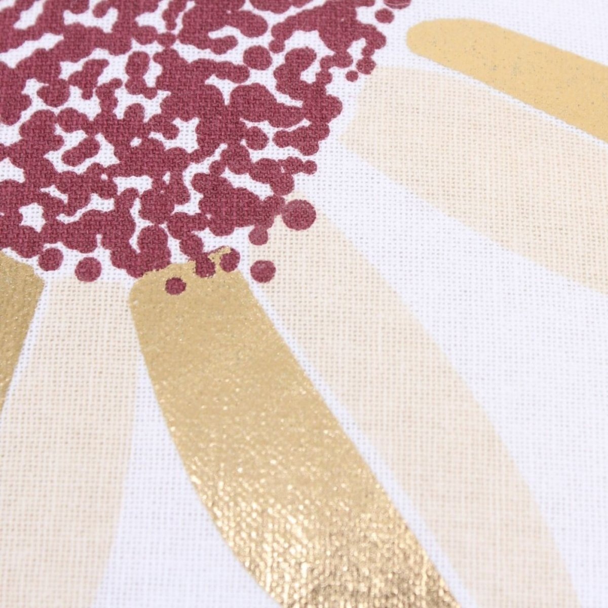 Coussin imprimé fleurs 40x40cm blanc, ORNAMI