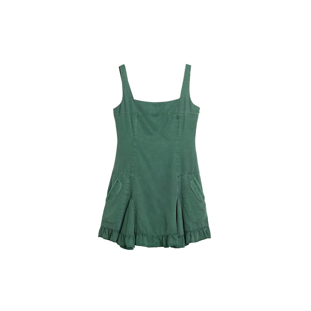 Robe courte en lyocell vert, DESIGUAL
