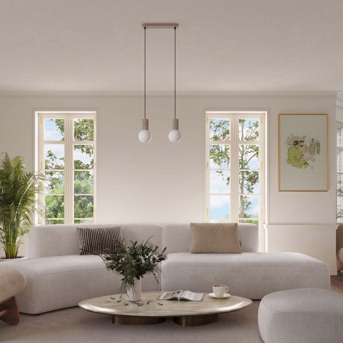 Suspension Aluminium Taupe G9 2 Halo taupe, EDEN