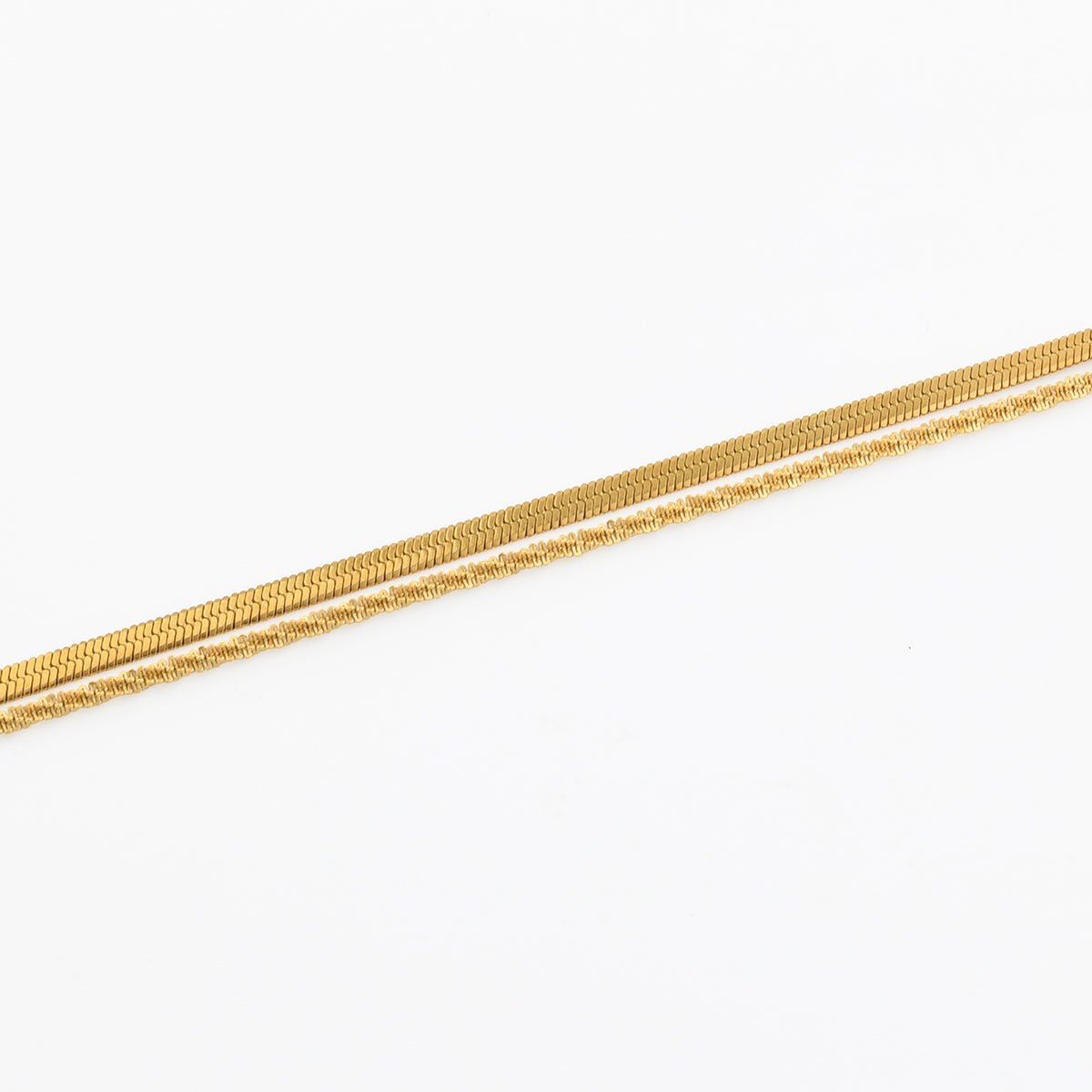 Bracelet chaîne miroir et twistée en acier inoxydable doré, BALABOOSTE