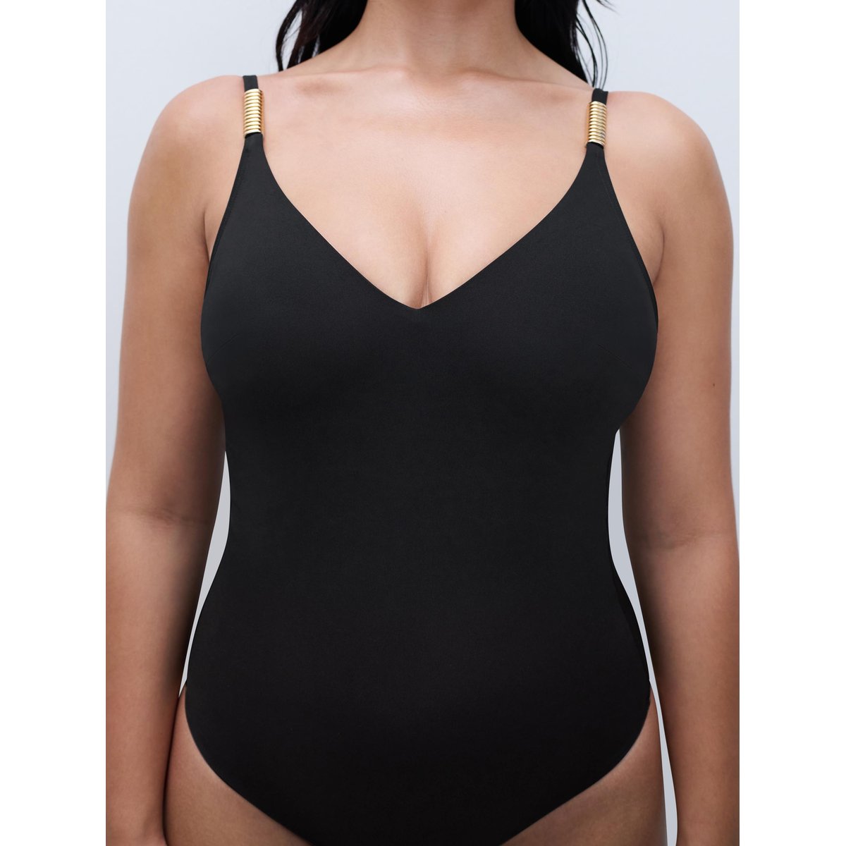 Maillot de bain 1 pièce sans armature triangle coques spacer ICON noir, CHANTELLE