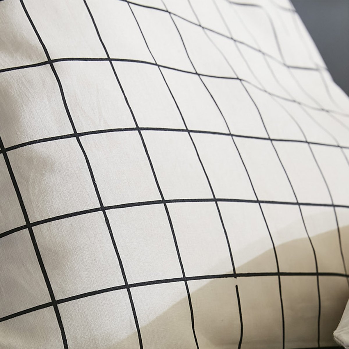 Parure de lit en 100% coton à motifs avec housse de couette + taie d’oreiller cadri, EDEN