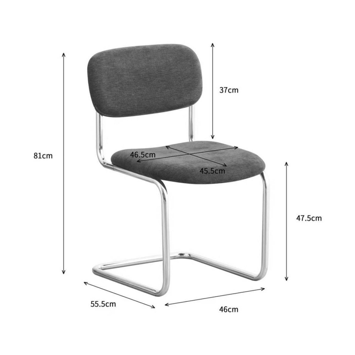 Lot de 2 chaises en tissu pieds chrome - MARCEL marron, DRAWER
