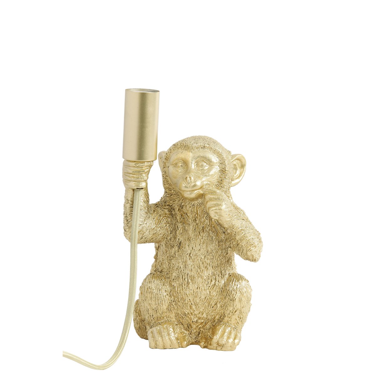 Lampe À Poser Plastique MONKEY or, LIGHT & LIVING 