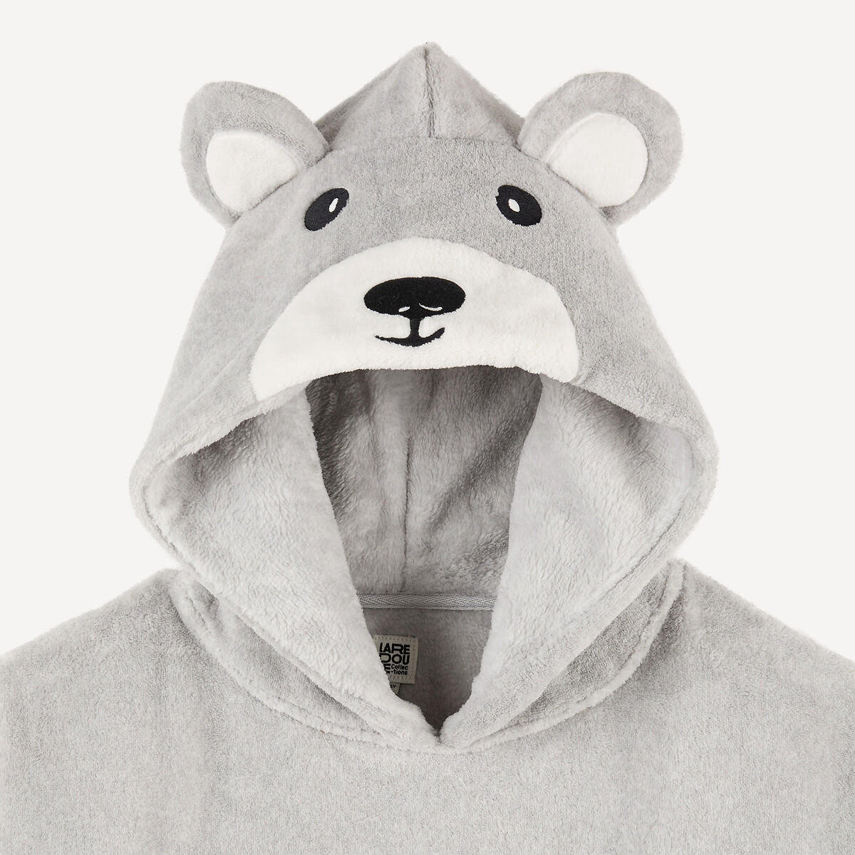 Poncho en polaire ours gris, LA REDOUTE COLLECTIONS