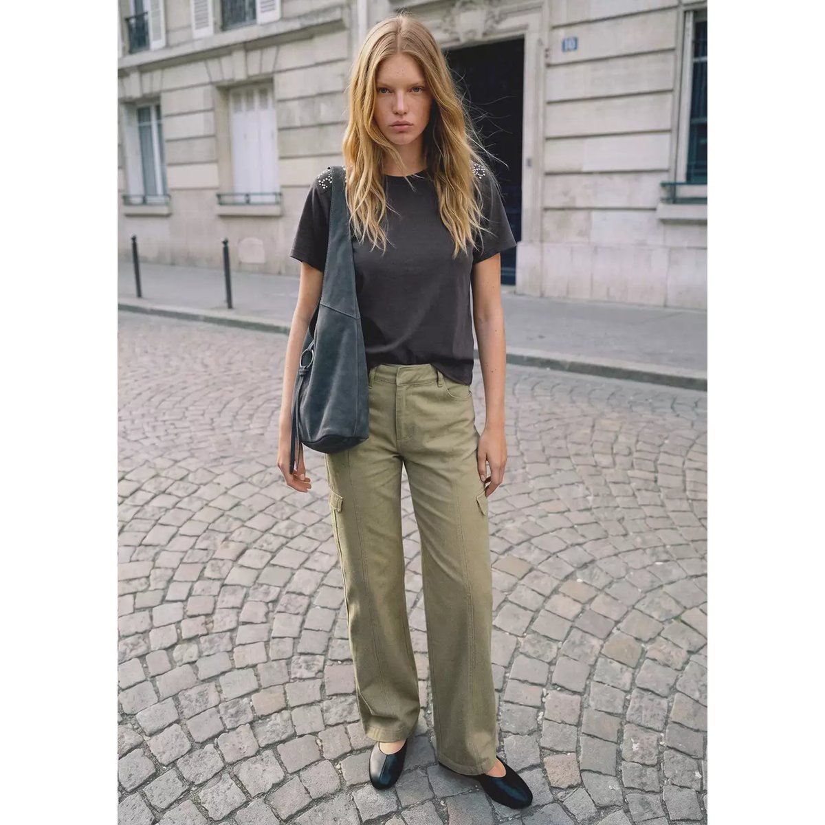 Jean wideleg cargo kaki, MANGO TEEN