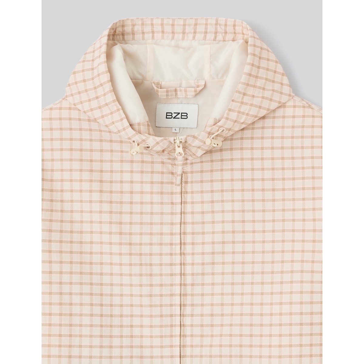 Blouson léger à capuche blanc cassé, BZB