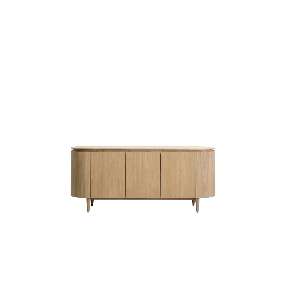 Buffet bas en placage 5 portes 180 cm, SORMIOU marron clair, BOBOCHIC