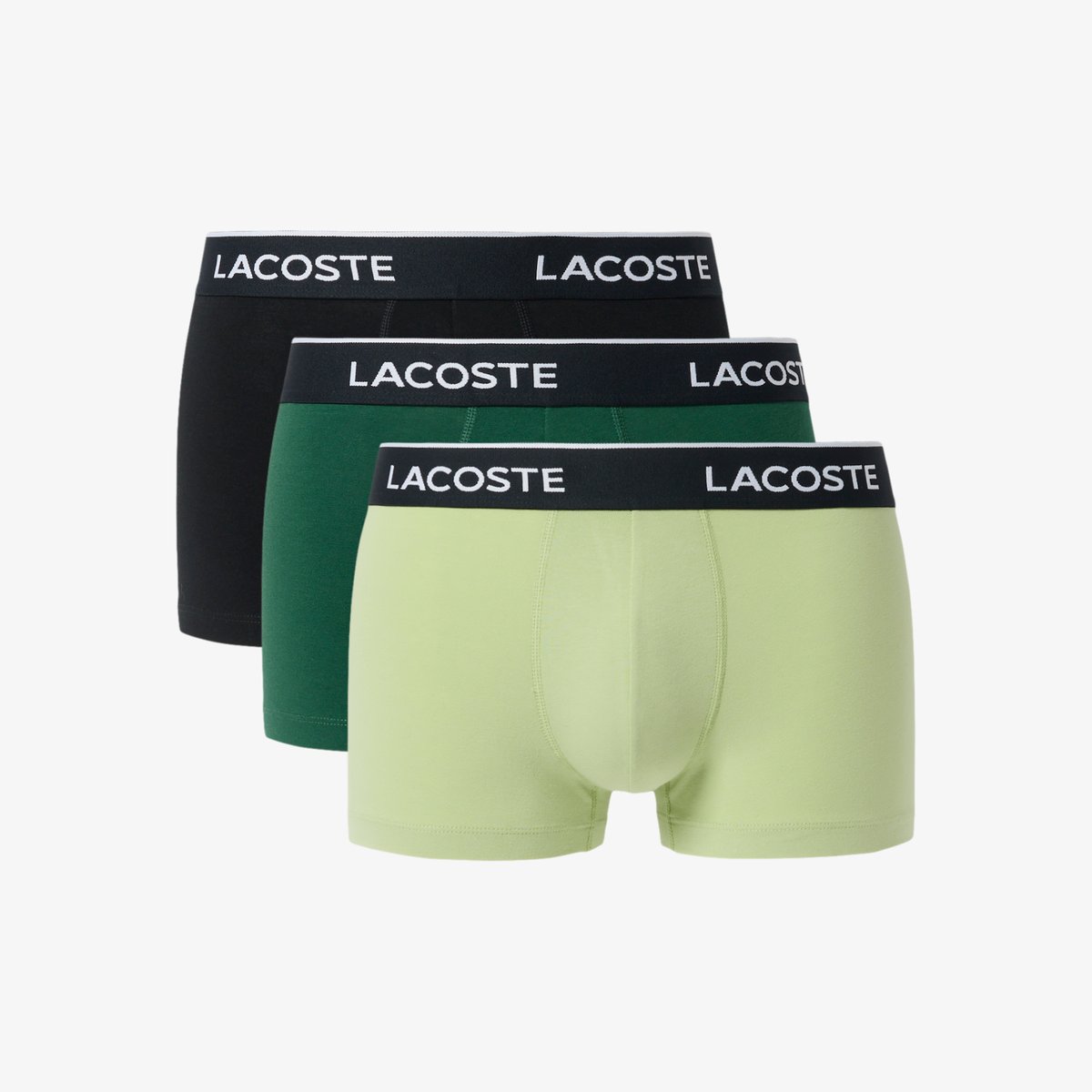 Lot de 3 boxers courts coton stretch vert-30w, LACOSTE
