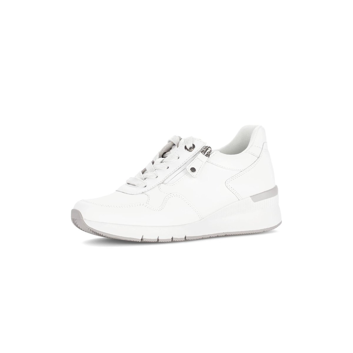 Baskets en cuir à talon compensé blanc, GABOR