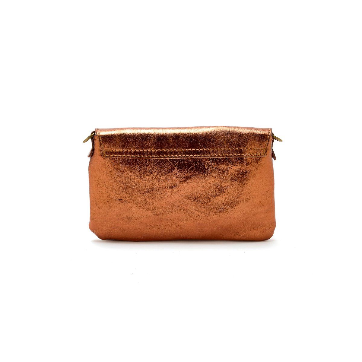 Sac pochette en cuir à bandoulière cuivre, DAXON