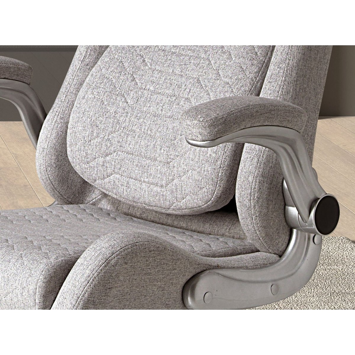 Fauteuil de bureau pivotant en tissu gris, ANGEL CERDA