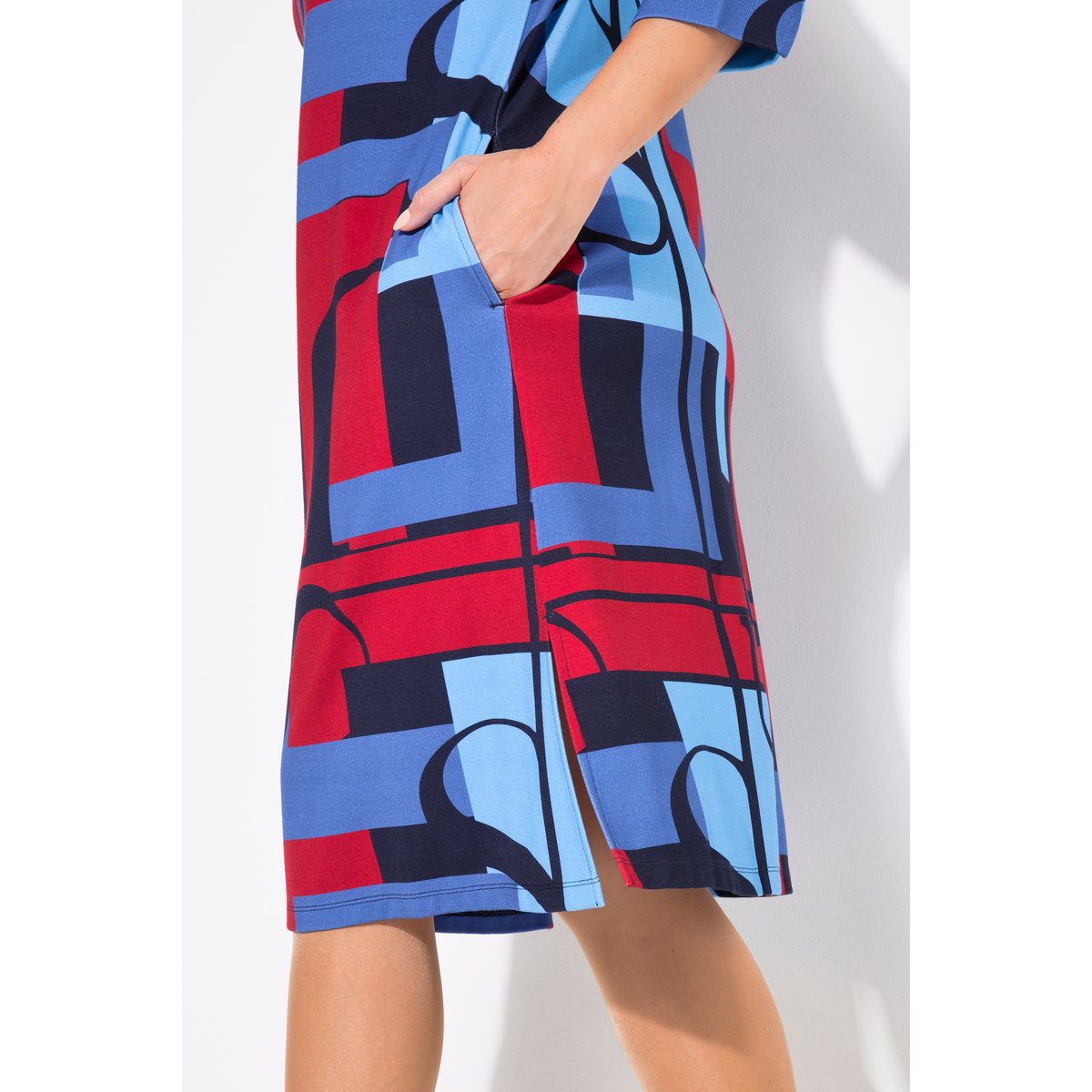 Robe en jersey point de Rome rouge rubis, ULLA POPKEN