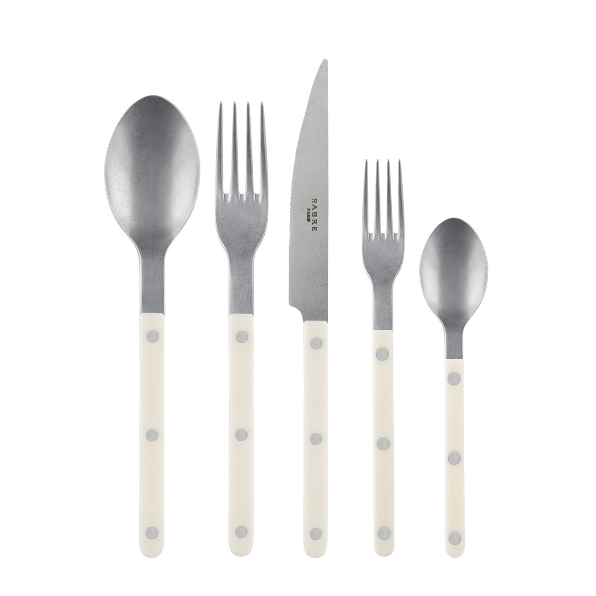 Set de 5 couverts de table, Bistrot Vintage ivoire, SABRE