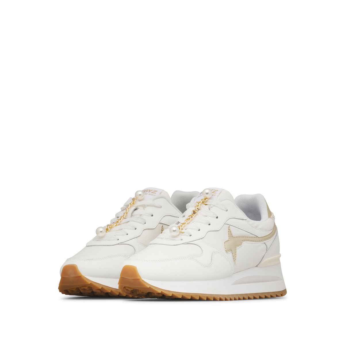 Sneakers en tissu technique et cuir YAK-W. blanc-platine-blanc, W6YZ