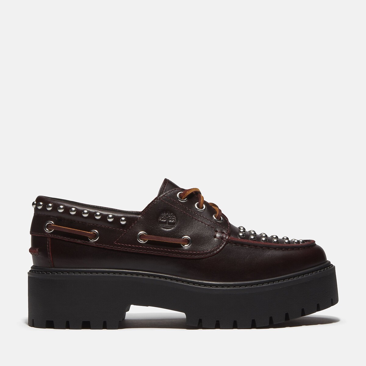 Derby-Schuhe mit Keilabsatz, aus Leder, mit Nieten, STONE STREET BOAT SHOE bordeaux , TIMBERLAND