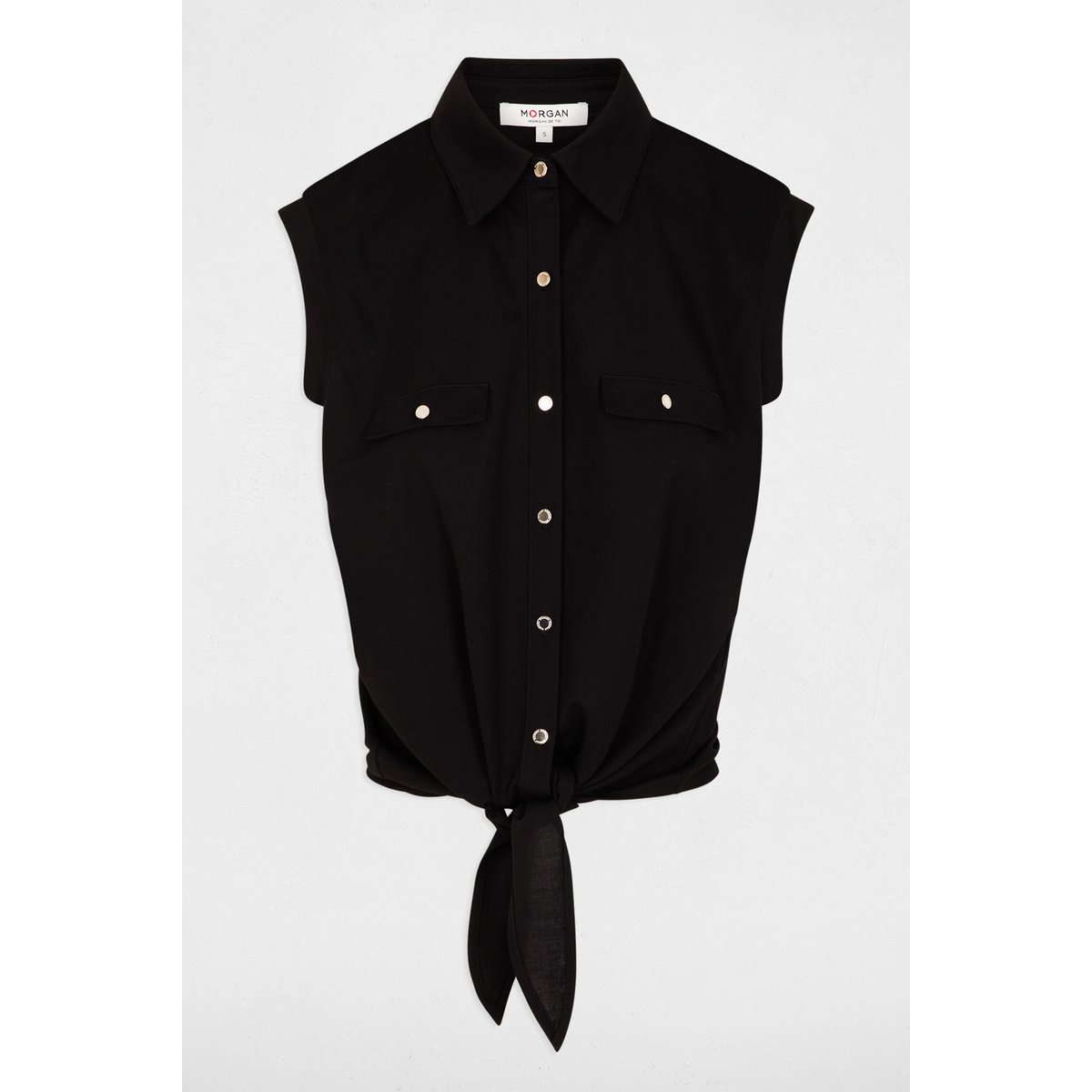 Blouse sans manches noir, MORGAN