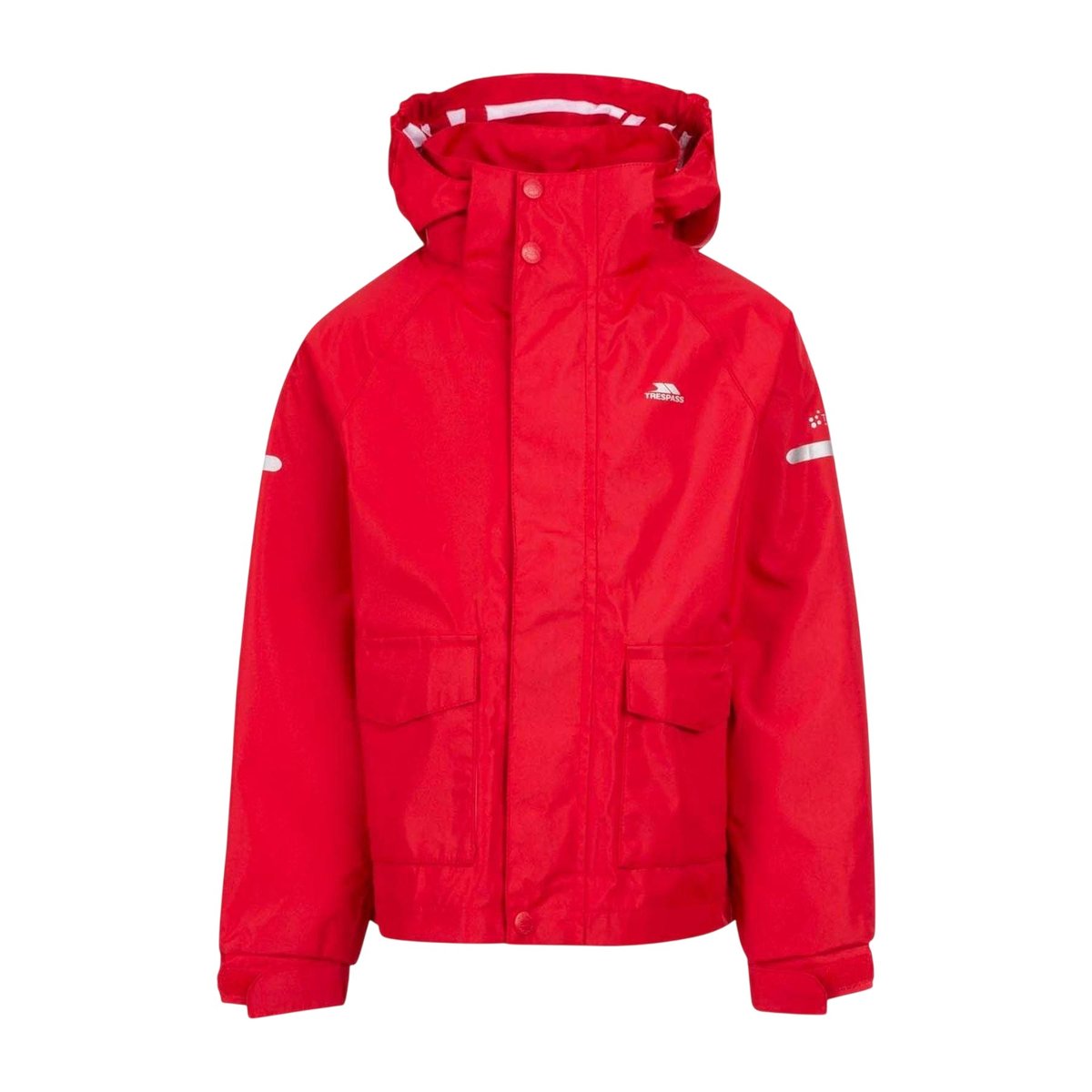 Veste imperméable à capuche amovible motif/style détail réfléchissant rouge, TRESPASS