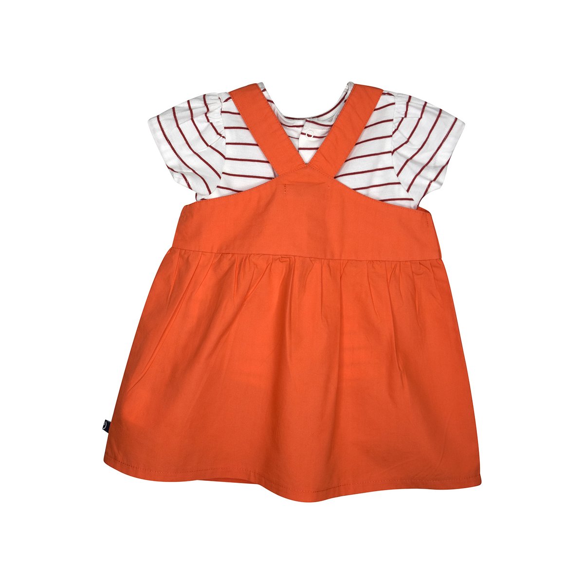 Tee shirt robe laurette popeline bebe orange, SUCRE D'ORGE