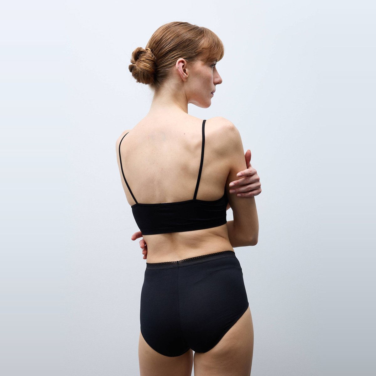Lot de 2 culottes maxi en coton noir, MONOPRIX