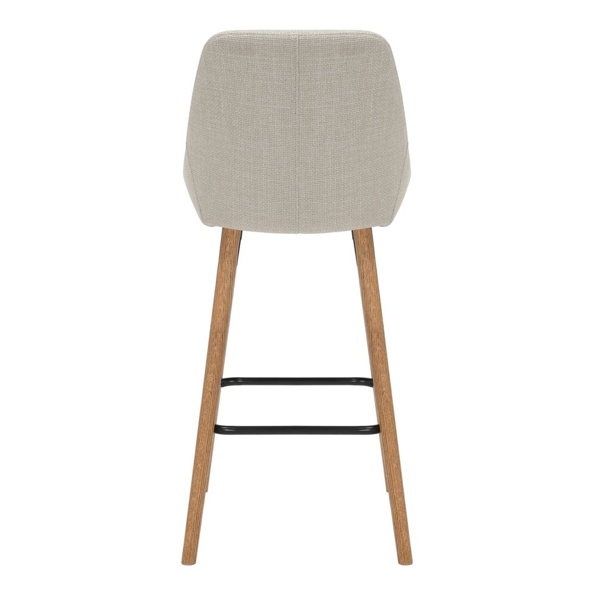 Chaise snack en tissu crème pied chêne ecru, ZAGO