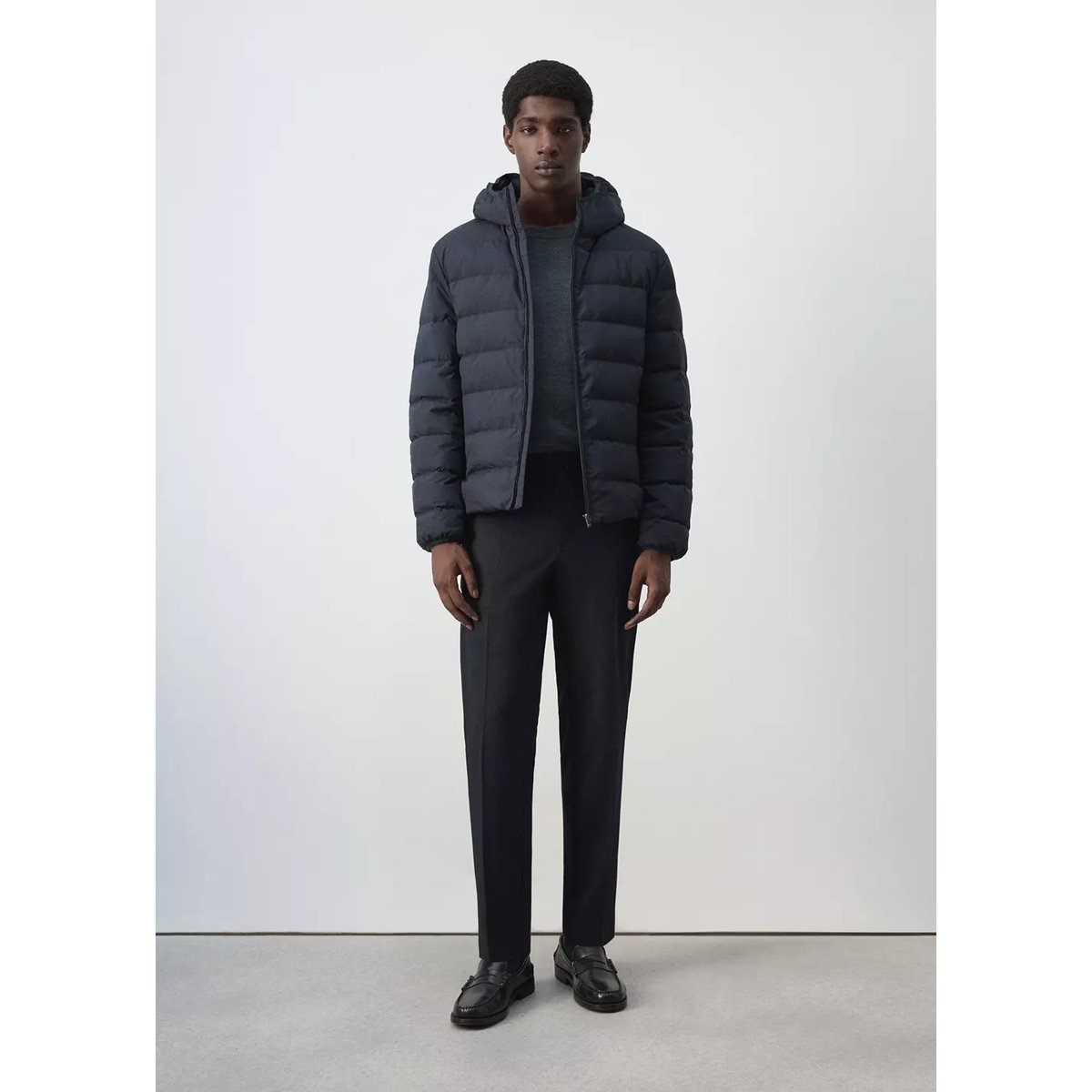 Veste matelassée hydrofuge bleu nuit, MANGO MAN