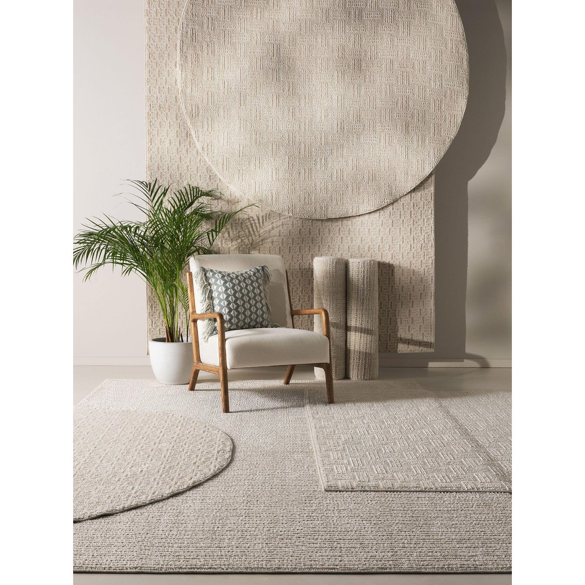 Tapis rond LILIBETH crème, BENUTA