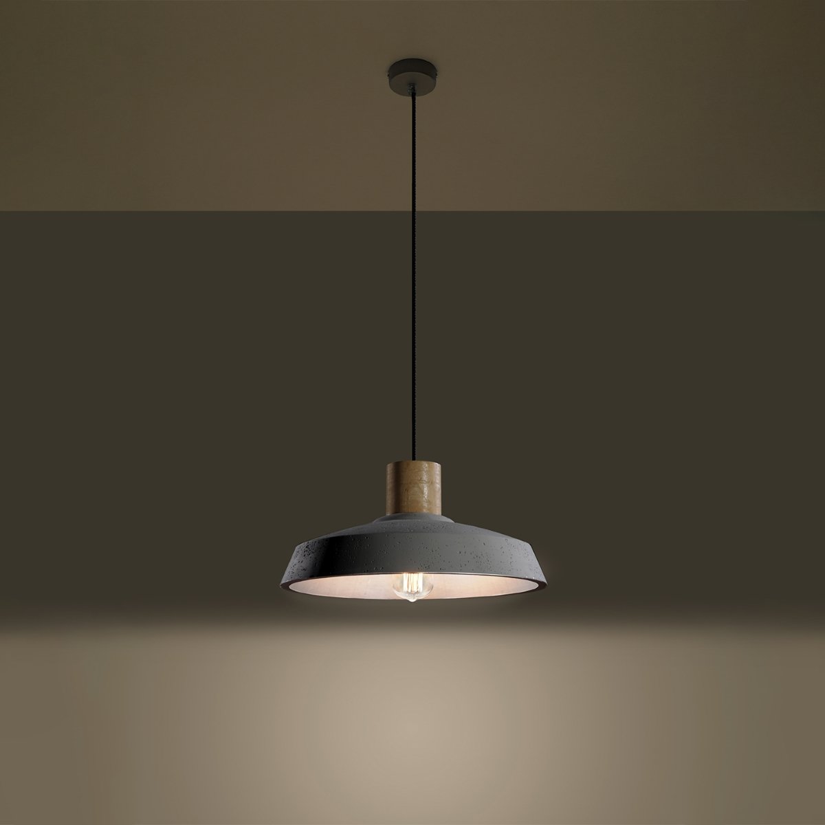 Suspension Béton Gris E27 1 Afra gris, EDEN