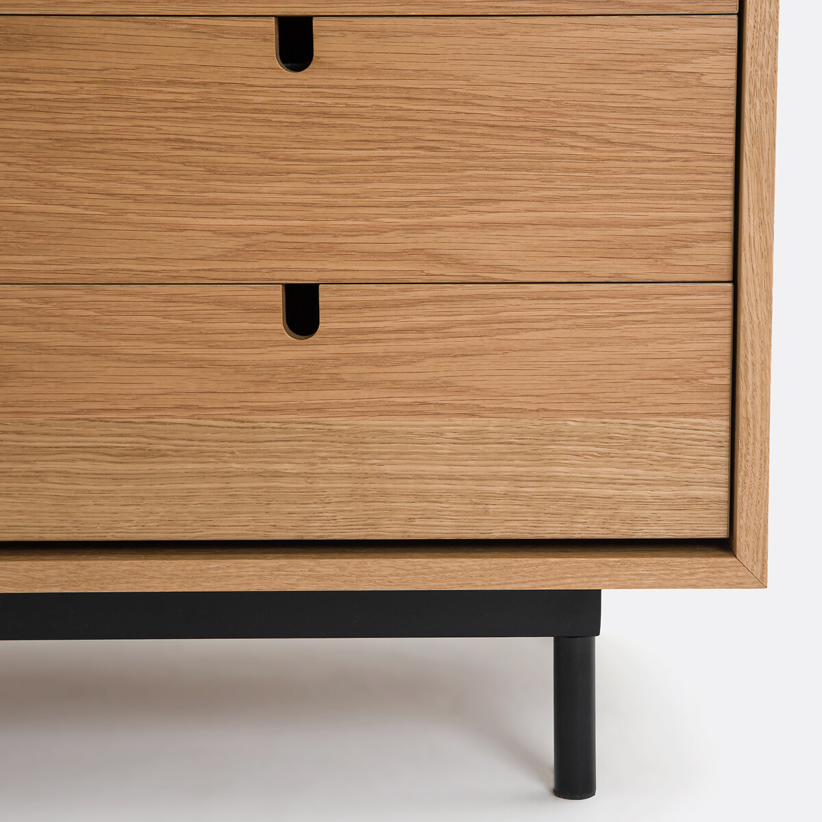 Buffet plaqué chêne à portes coulissantes, Strio chêne, LA REDOUTE INTERIEURS