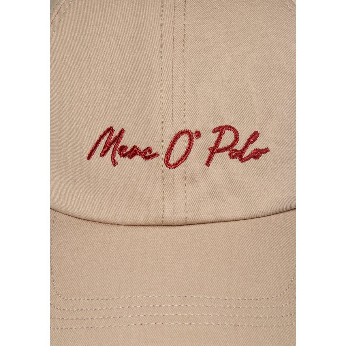Casquette avec logo en sergé de coton bio de haute qualité beige, MARC O'POLO