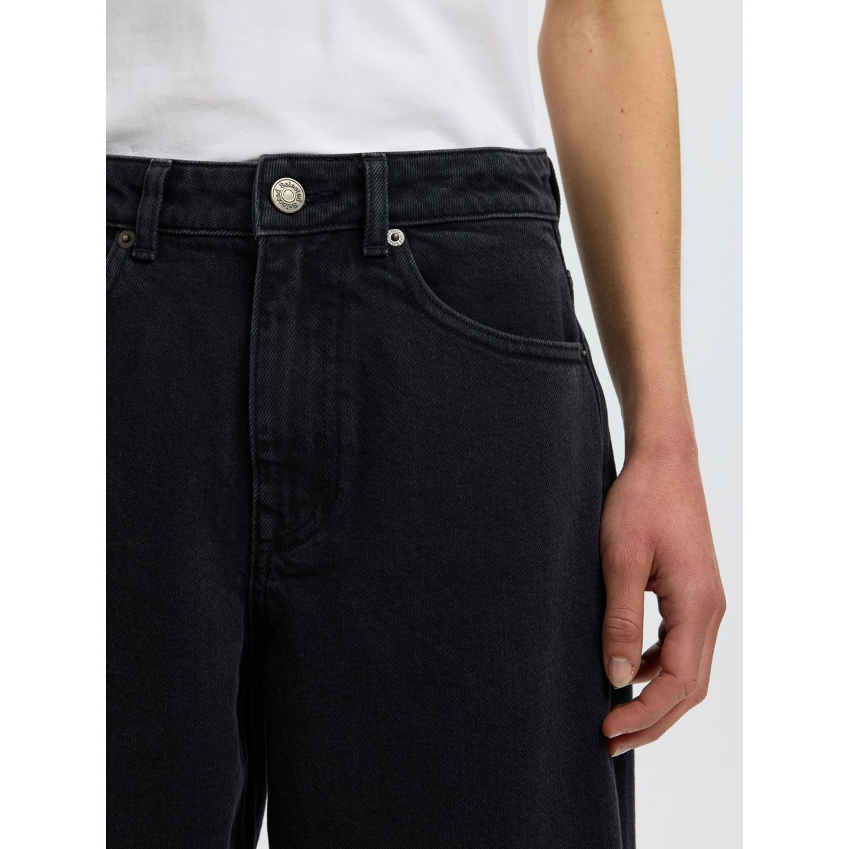 Jeans Barrel black denim, SELECTED