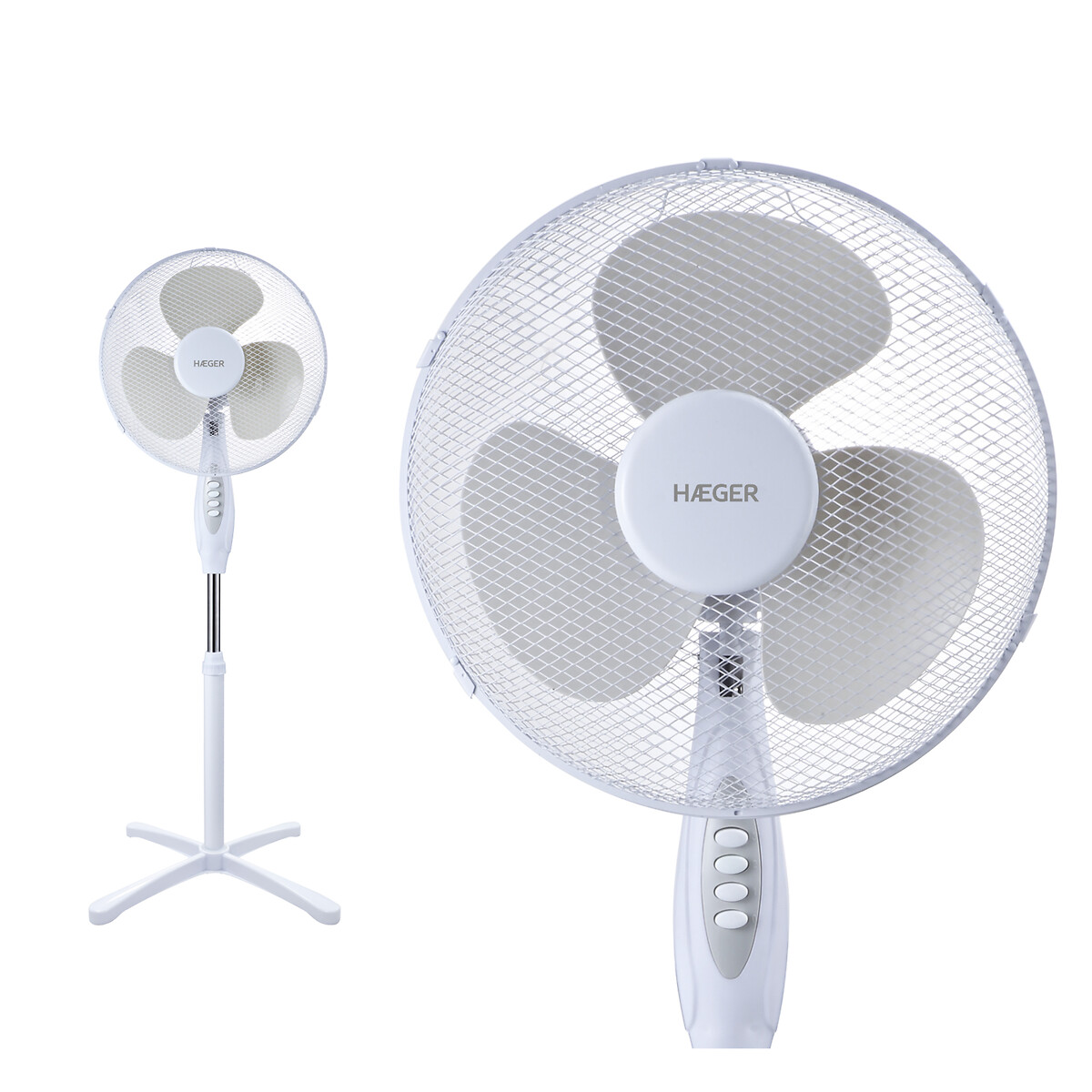 Ventoinha de pé Cross Wind, HAEGER branco, HAEGER