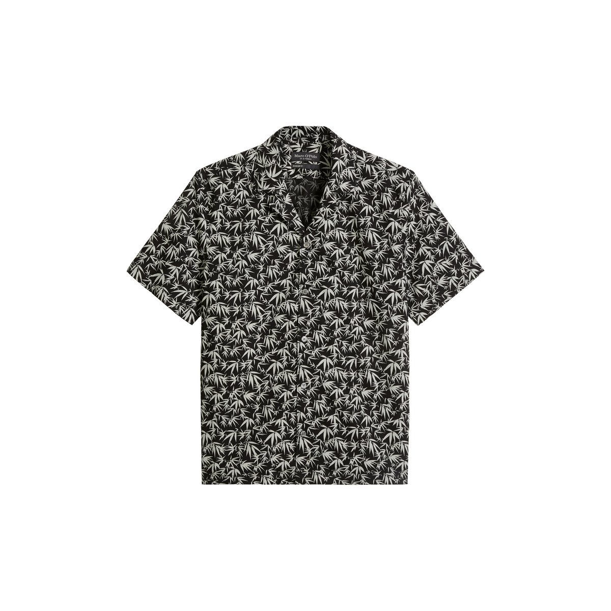 Chemise à manches courtes regular avec motif estival de feuilles gris, MARC O'POLO