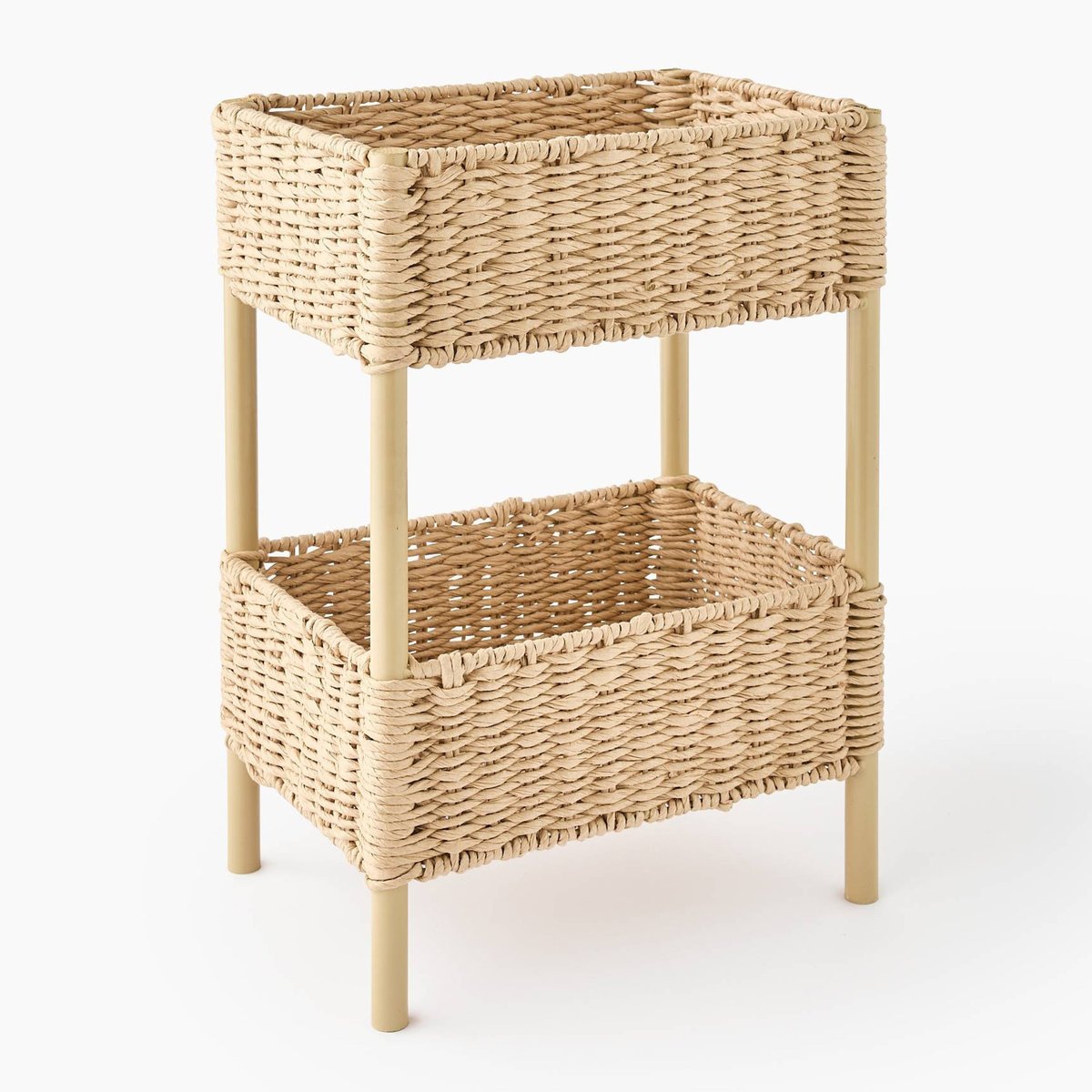 Meuble de rangement 2 étagères, 35x25x50cm, en papier naturel, MONOPRIX