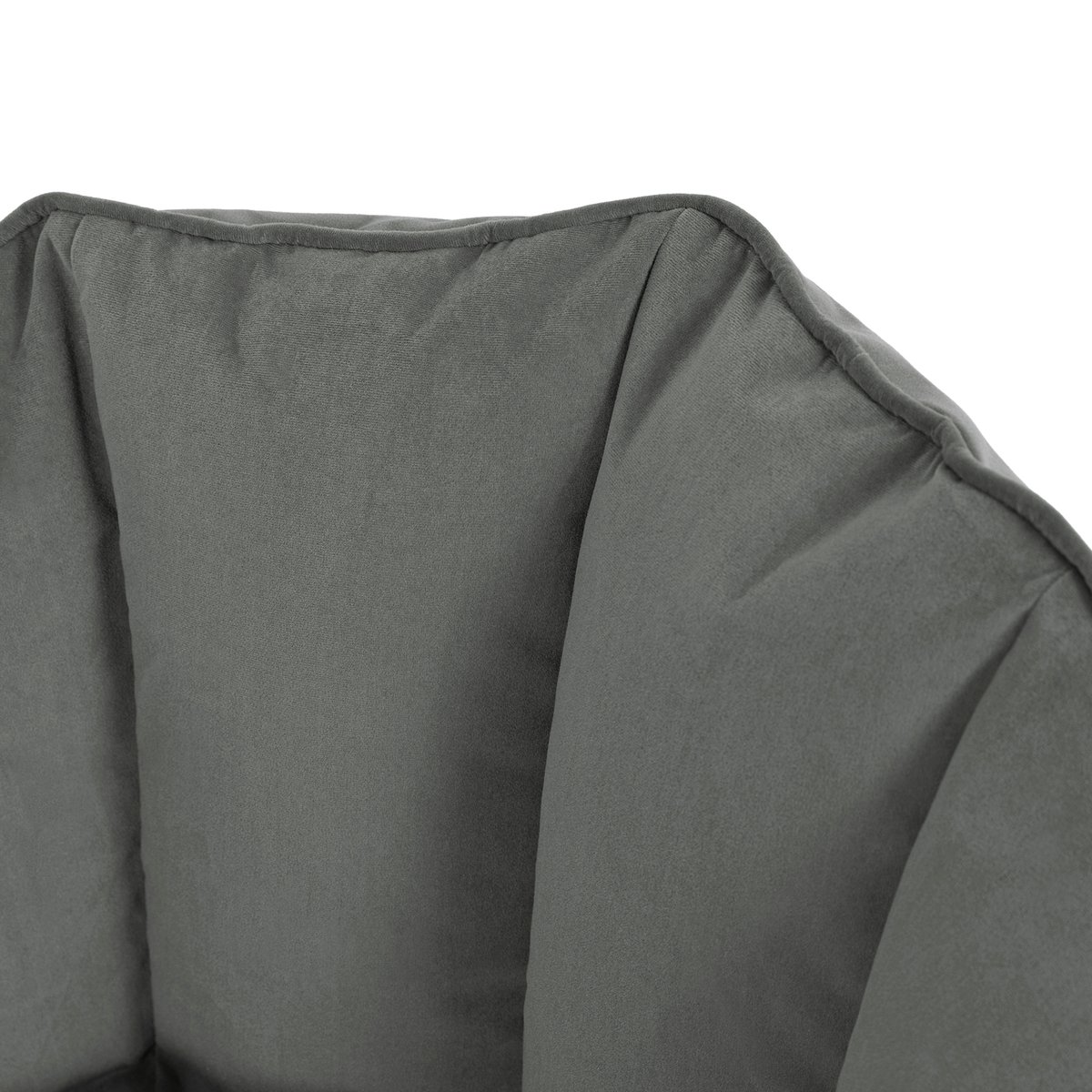 Pouf fauteuil coquillage en velours mat Oeko-Tex® - SIRENA gris anthracite, ICON