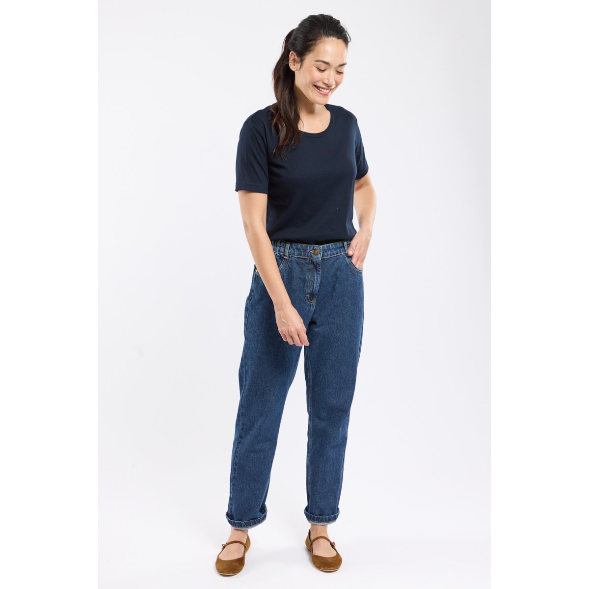 T-shirt uni - coton léger rich navy, ARMOR-LUX