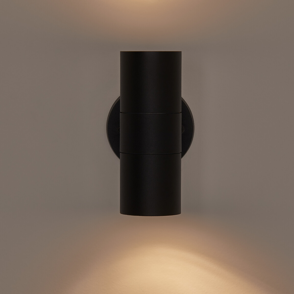 Aplique tubo exterior, iluminación arriba/abajo, Sèta negro, AM.PM