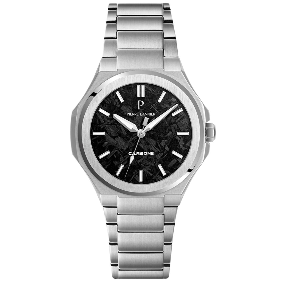 Montre Analogique  GRAPHITE argenté noir argenté, PIERRE LANNIER