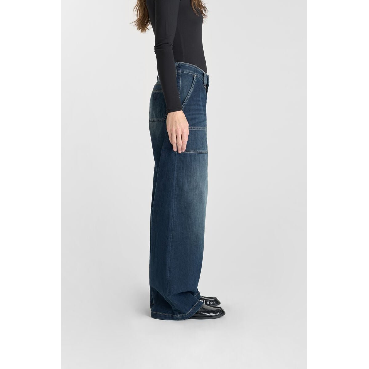 Jeans loose, large , longueur 34 blue, LE TEMPS DES CERISES