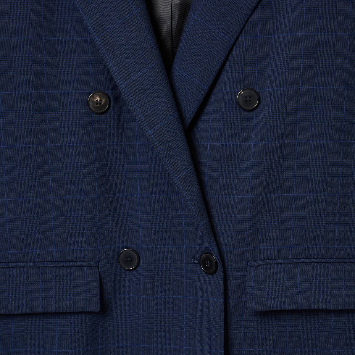 Veste blazer à carreaux cachalot, MONOPRIX