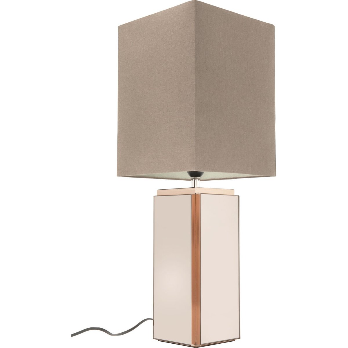 Lampe en coton et verre miroir, CUBE marron, KARE DESIGN