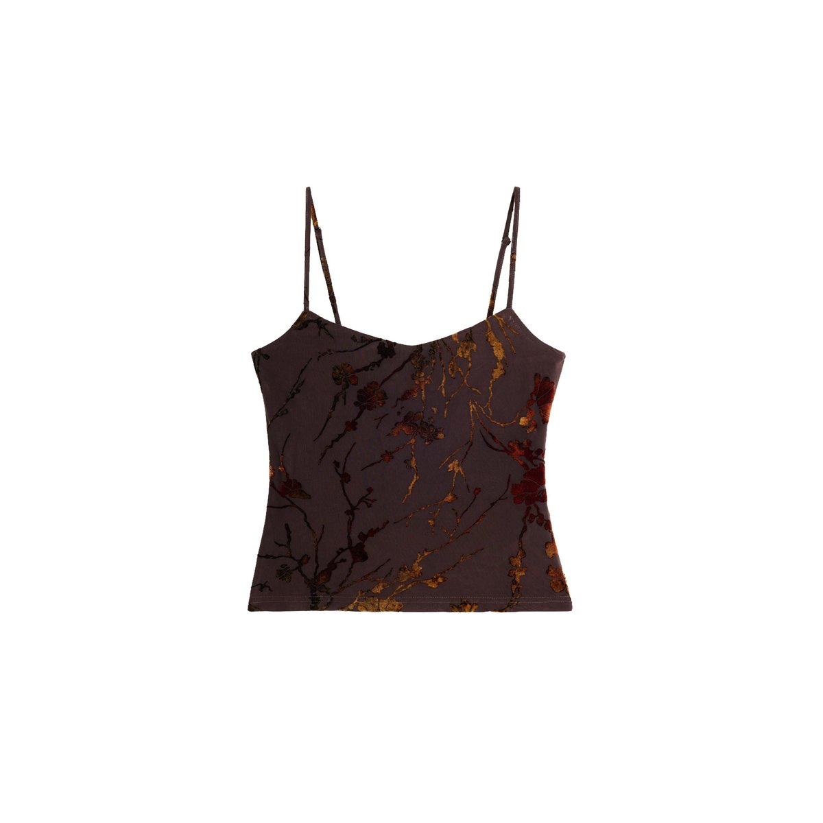 Top à bretelles floqué marron, DESIGUAL