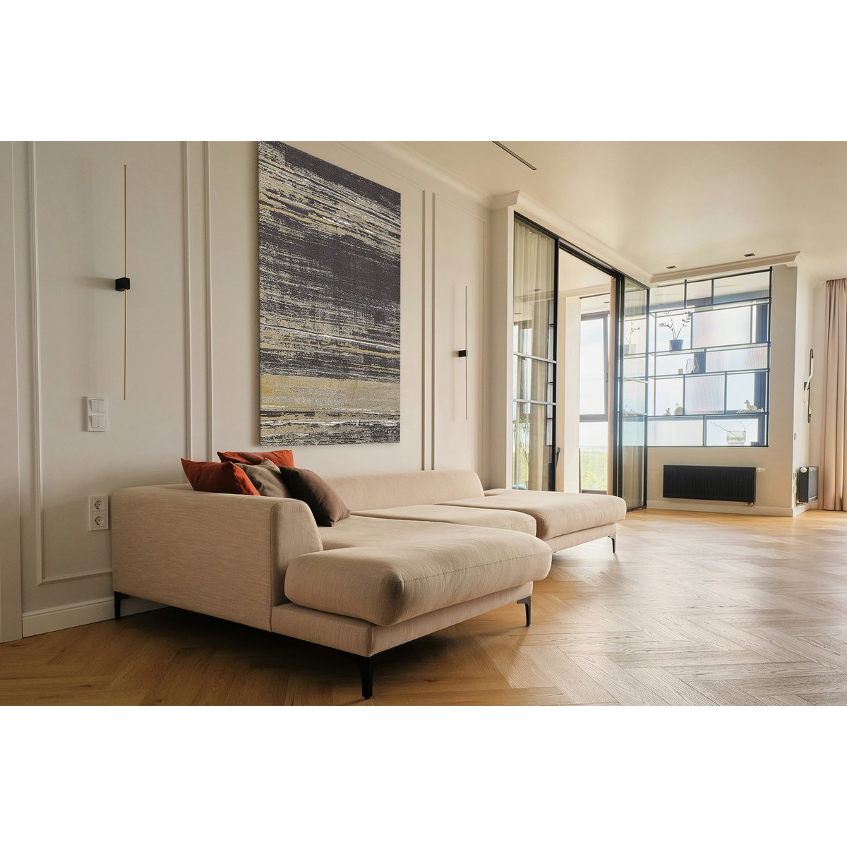 Tableau bark en toile imprimée, 150x90 cm noir, ACTE DECO