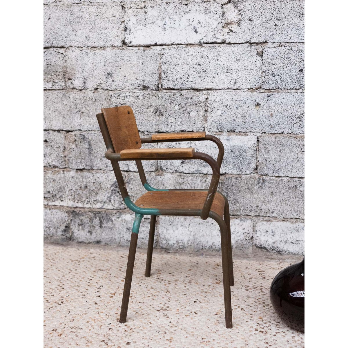 Chaise d'école Alma N°1776 - Bon état bois clair, DEBONGOUT