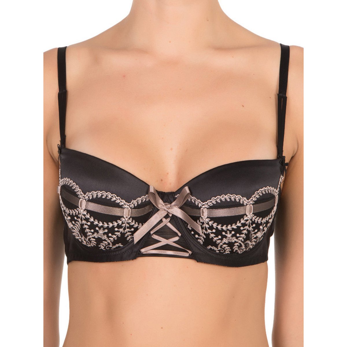 Soutien-gorge bandeau balconnet Cabaret noir, SELMARK