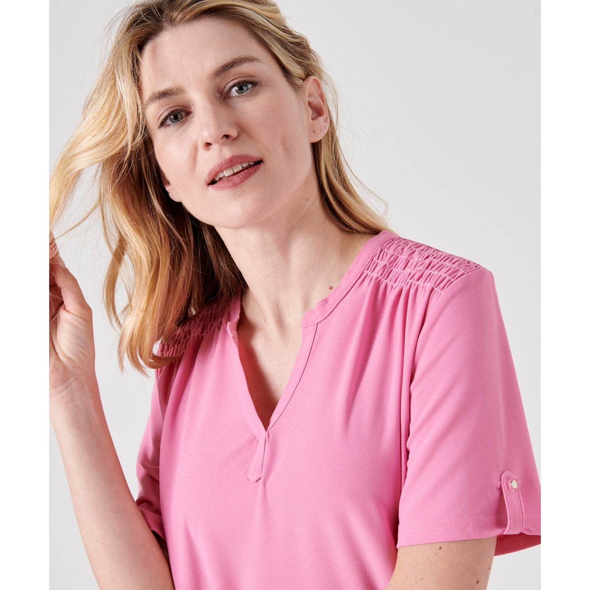 Blouse crêpe rose orchidée, DAMART