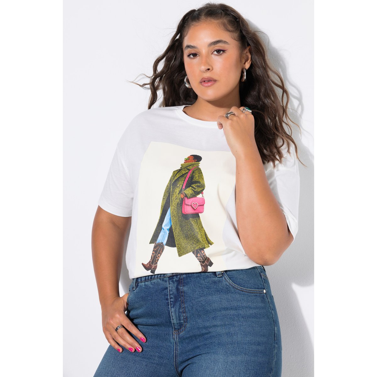 T-shirt, coupe oversize, imprimé tendance blanc cassé, STUDIO UNTOLD