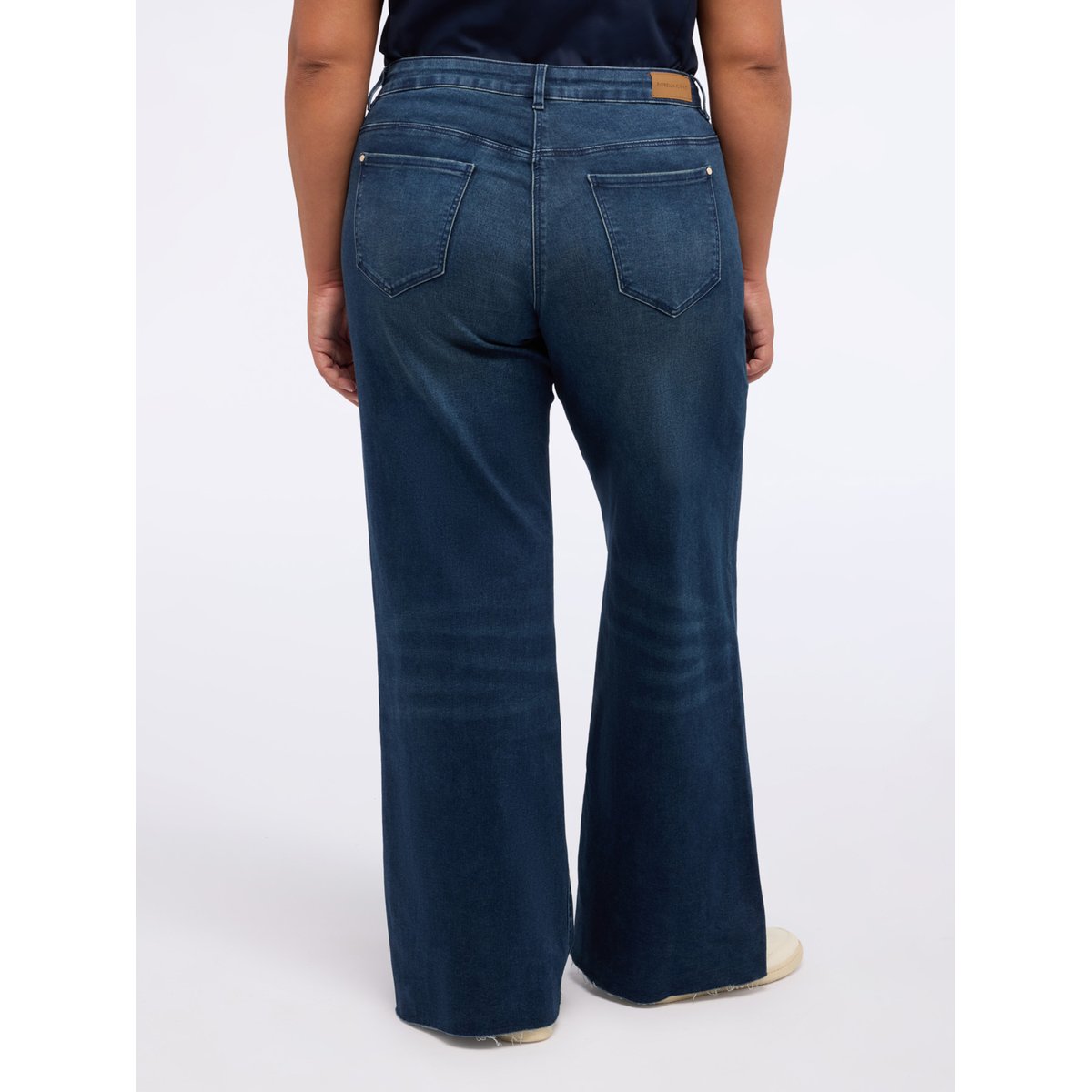 Jean à jambes larges, lavage bleu bleu, FIORELLA RUBINO